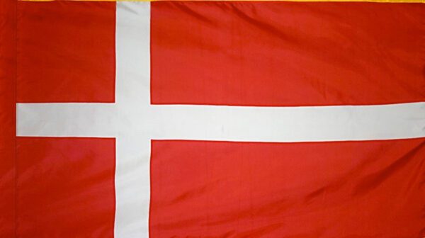Denmark flag with pole sleeve - for indoor use
