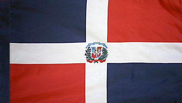 Dominican republic flag with pole sleeve - for indoor use