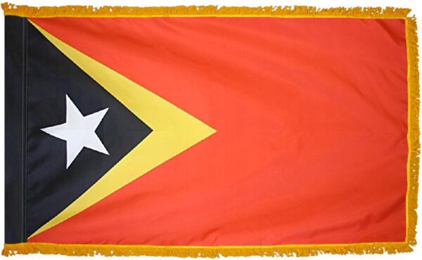 East timor flag with fringe - for indoor use