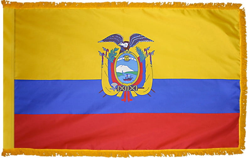 Ecuador Flag with Fringe - For Indoor Use