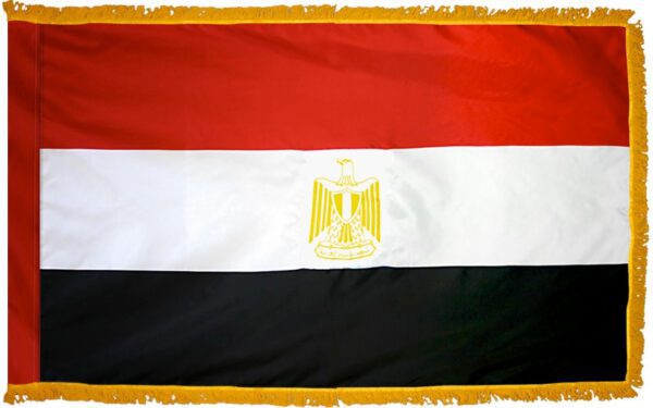 Egypt flag with fringe - for indoor use