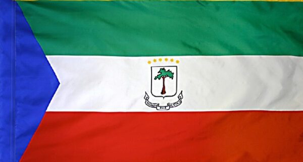 Equatorial guinea flag with pole sleeve - for indoor use