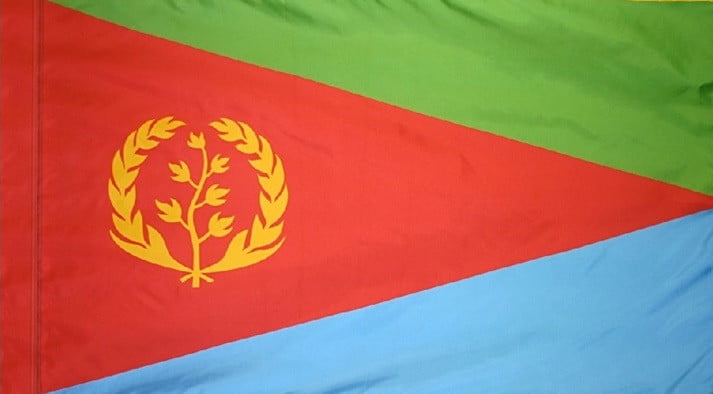 Eritrea Flag with Pole Sleeve - For Indoor Use