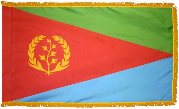 Eritrea flag with fringe - for indoor use