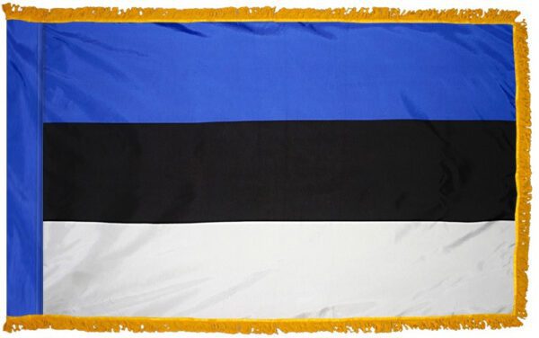 Estonia flag with fringe - for indoor use