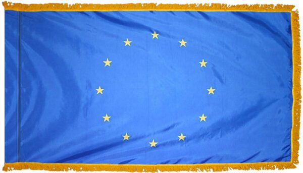 European union flag with fringe - for indoor use