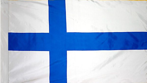 Finland flag with pole sleeve - for indoor use