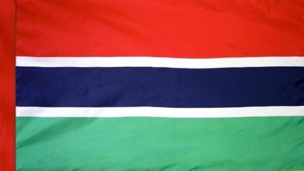 Gambia flag with pole sleeve - for indoor use