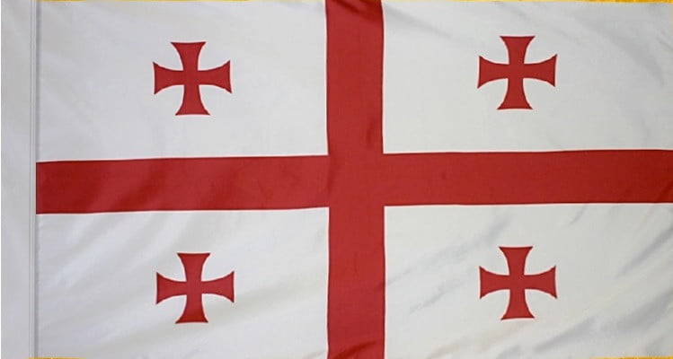 Georgia Flag with Pole Sleeve - For Indoor Use