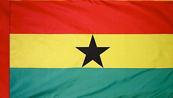 Ghana flag with pole sleeve - for indoor use