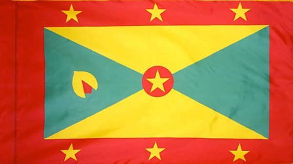 Grenada flag with pole sleeve - for indoor use