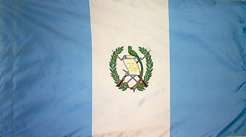Guatemala Flag with Pole Sleeve - For Indoor Use