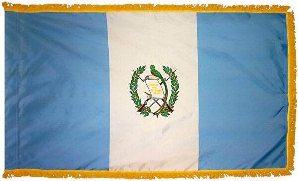 Guatemala flag with fringe - for indoor use