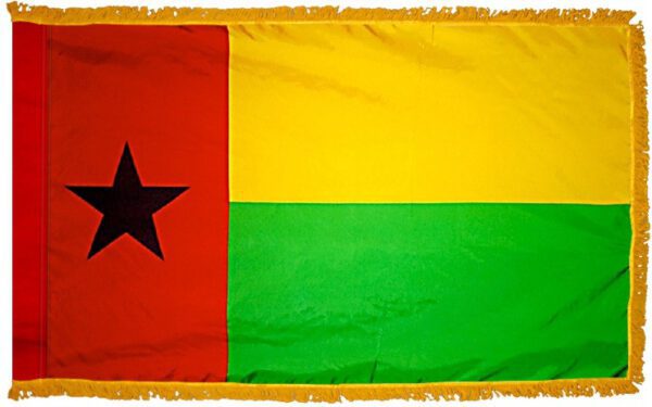 Guinea-bissau flag with fringe - for indoor use