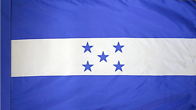 Honduras Flag with Pole Sleeve - For Indoor Use