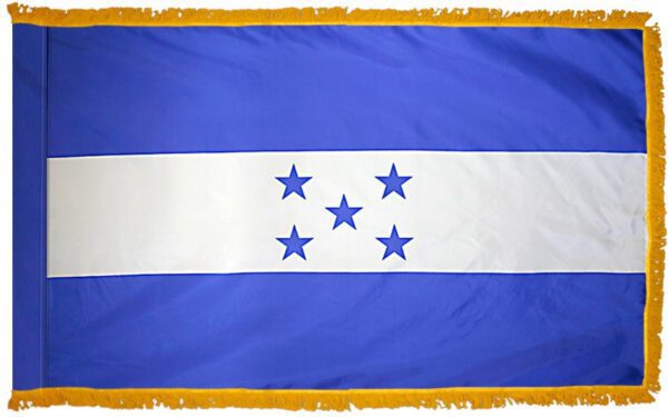 Honduras flag with fringe - for indoor use