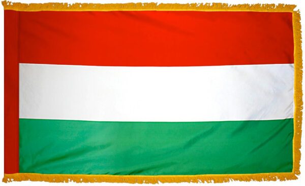 Hungary flag with fringe - for indoor use