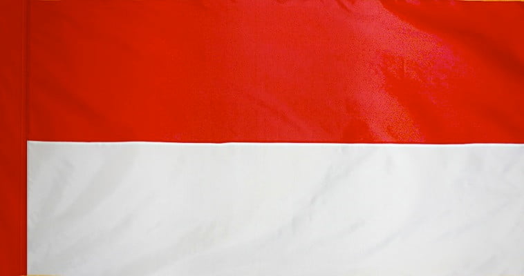 Indonesia Flag with Pole Sleeve - For Indoor Use