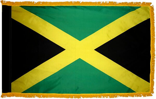 Jamaica flag with fringe - for indoor use