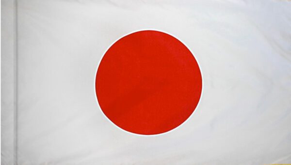 Japan flag with pole sleeve - for indoor use