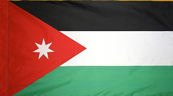 Jordan flag with pole sleeve - for indoor use