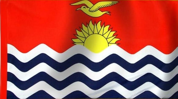 Kiribati flag with pole sleeve - for indoor use