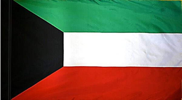 Kuwait flag with pole sleeve - for indoor use