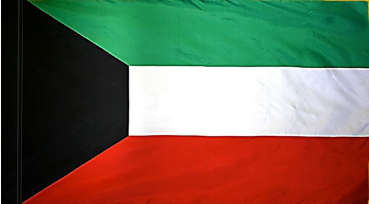 Kuwait Flag with Pole Sleeve - For Indoor Use