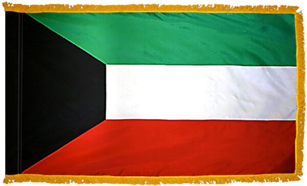 Kuwait flag with fringe - for indoor use