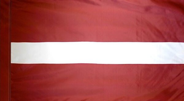 Latvia flag with pole sleeve - for indoor use