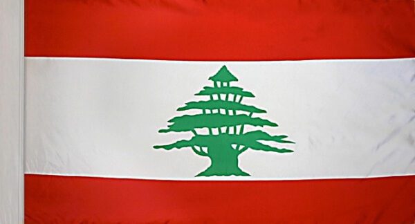 Lebanon flag with pole sleeve - for indoor use