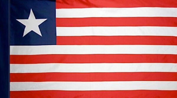 Liberia flag with pole sleeve - for indoor use
