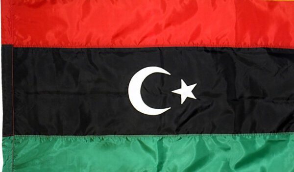 Libya flag with pole sleeve - for indoor use