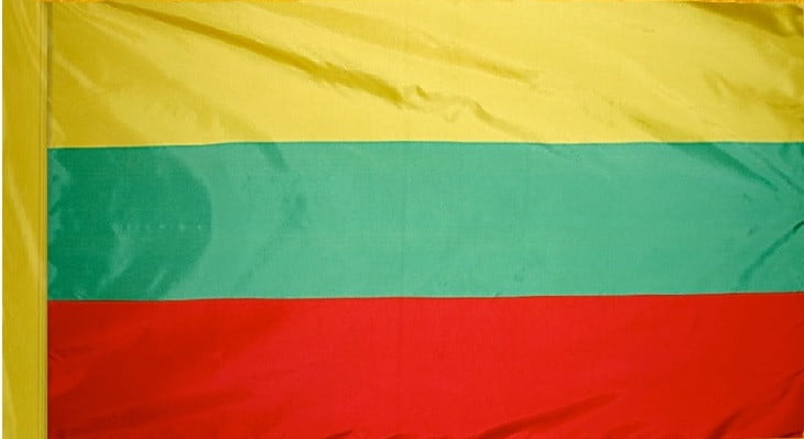 Lithuania Flag with Pole Sleeve - For Indoor Use