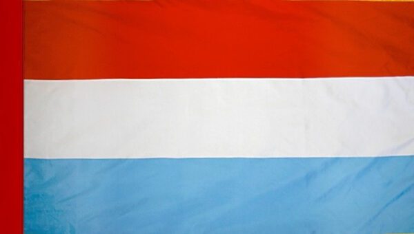 Luxembourg flag with pole sleeve - for indoor use