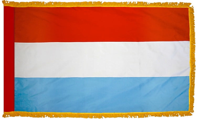 Luxembourg Flag with Fringe - For Indoor Use