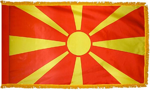 Macedonia flag with fringe - for indoor use
