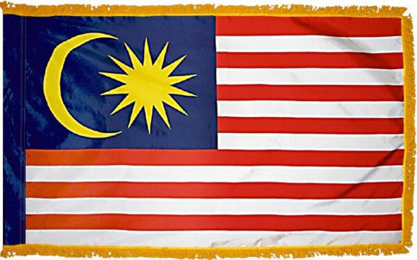 Malaysia flag with fringe - for indoor use