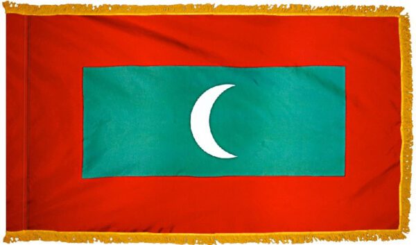 Maldives flag with fringe - for indoor use
