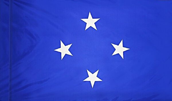 Micronesia flag with pole sleeve - for indoor use