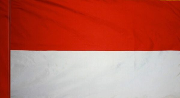 Monaco flag with pole sleeve - for indoor use