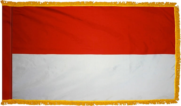 Monaco Flag with Fringe - For Indoor Use