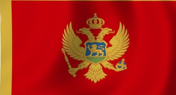 Montenegro flag with pole sleeve - for indoor use