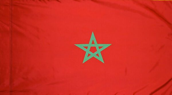 Morocco flag with pole sleeve - for indoor use