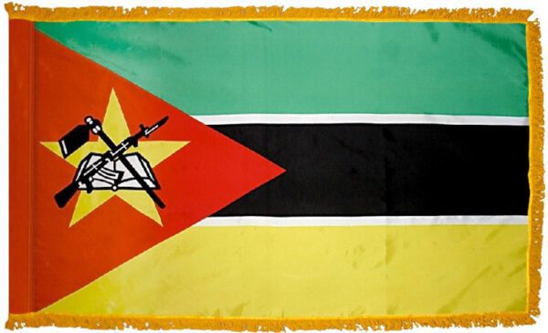 Mozambique flag with fringe - for indoor use