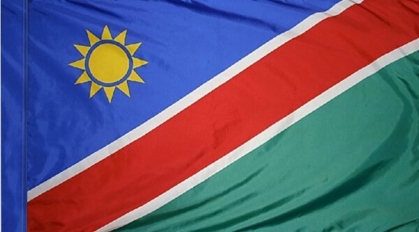 Namibia flag with pole sleeve - for indoor use