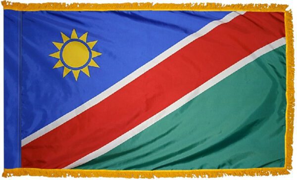 Namibia flag with fringe - for indoor use
