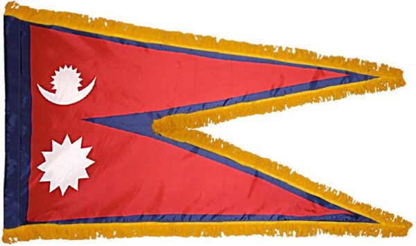 Nepal flag with fringe - for indoor use
