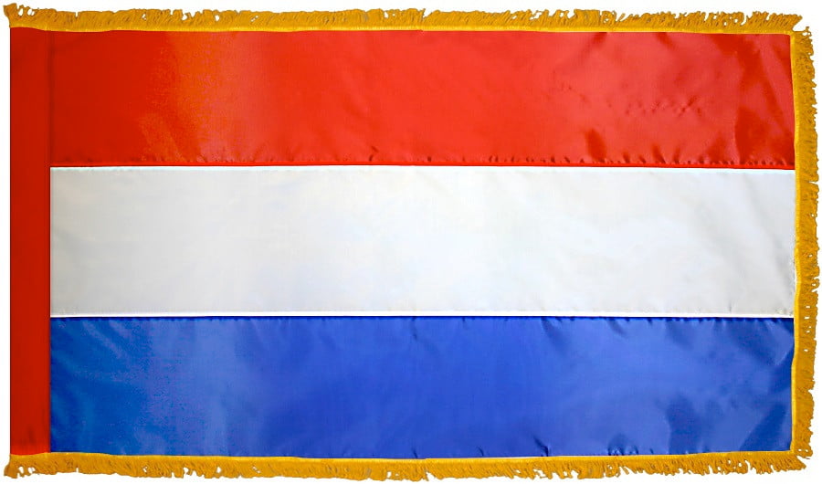 Netherlands Flag with Fringe - For Indoor Use