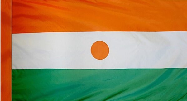 Niger flag with pole sleeve - for indoor use